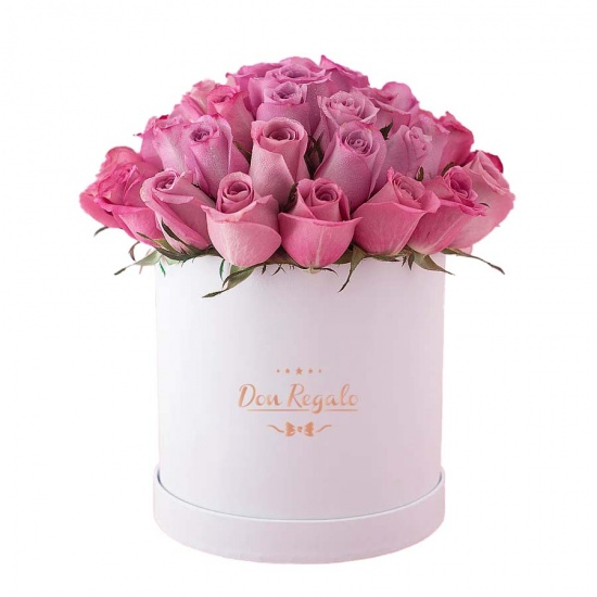 Box de 45  rosas lilas